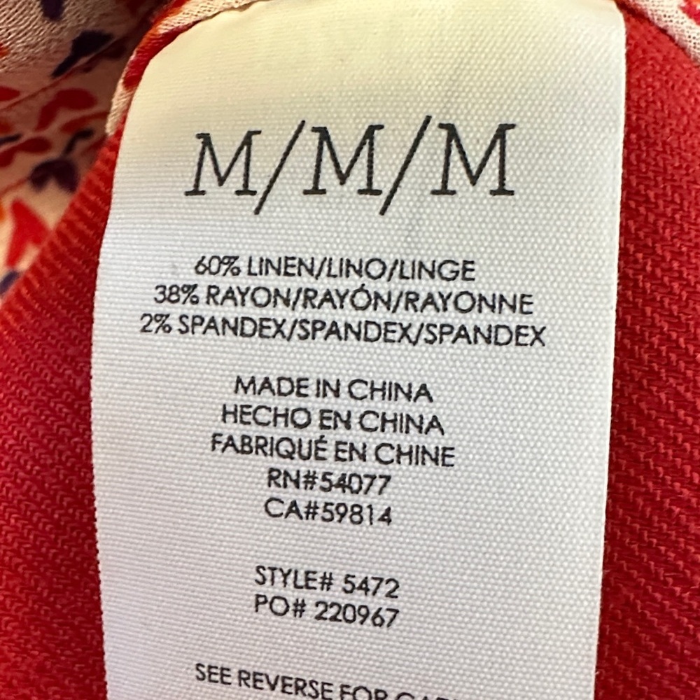 Cabi Red Valentine Linen Blend Button Front Jacket Blazer Womens Size M - Picture 9 of 10